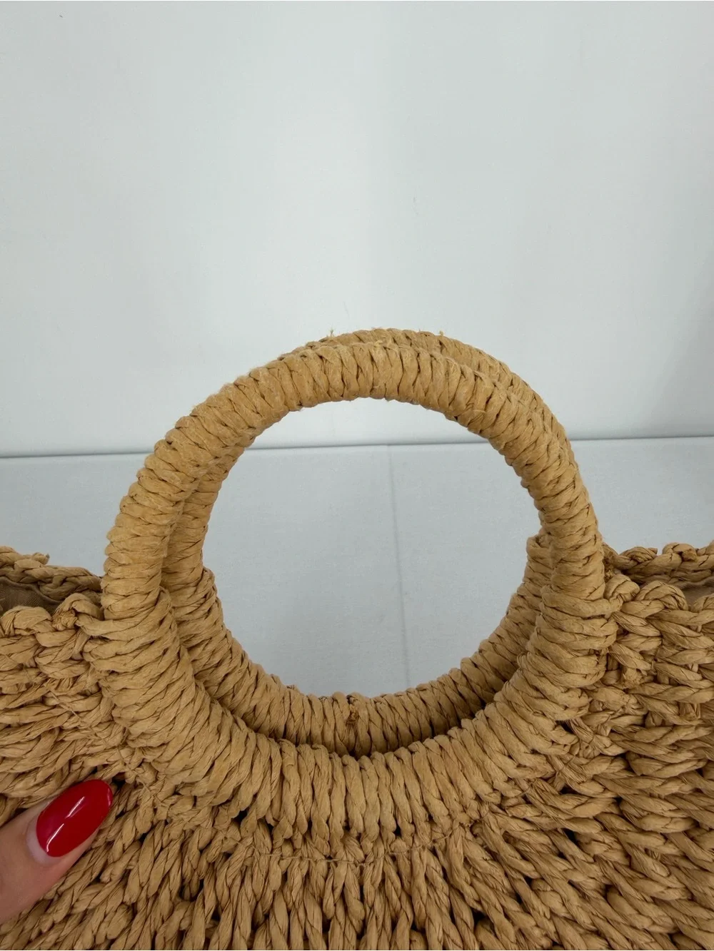 Tan Woven Straw Raffia small beach tote Crossbody Boho Resort vacation coastal